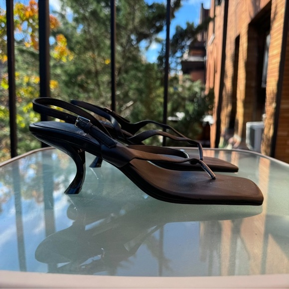 New Jeffrey Campbell Fused Sandal Kitten Heel Shoes Open Toe in Black 9.5 - Picture 4 of 12